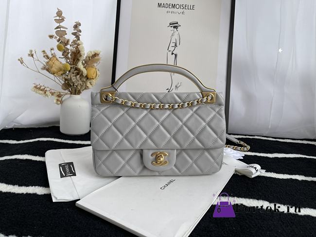 CHANEL 2021 Early Autumn Advanced Craft Handbag Gray 22cm - 1