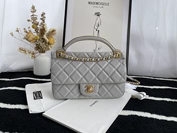 CHANEL 2021 Early Autumn Advanced Craft Handbag Gray 22cm