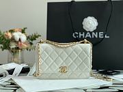 CHANEL Little Golden Ball WOC White 19cm - 1