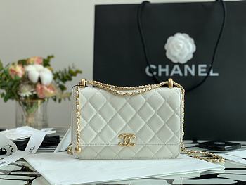 CHANEL Little Golden Ball WOC White 19cm