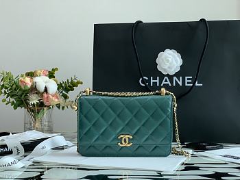 CHANEL Little Golden Ball WOC Mallard Green 19cm