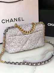 CHANEL 19 Handbag Tweeds Grey & Ecru AS1160 26cm - 6
