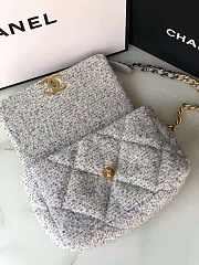 CHANEL 19 Handbag Tweeds Grey & Ecru AS1160 26cm - 5