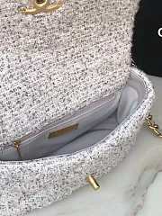 CHANEL 19 Handbag Tweeds Grey & Ecru AS1160 26cm - 2