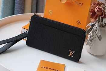 LOUIS VUITTON ZIPPY DRAGONNE Wallet Black N69409 19cm