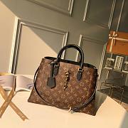 LOUIS VUITTON FLOWER TOTE Monogram padlock Black M43550 34cm  - 1