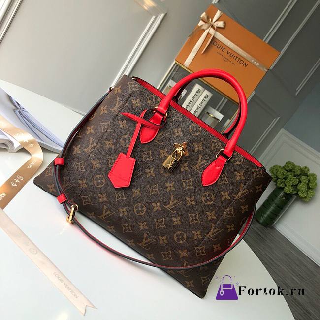LOUIS VUITTON FLOWER TOTE Handbag Monogram padlock Poppy M43553 34cm - 1