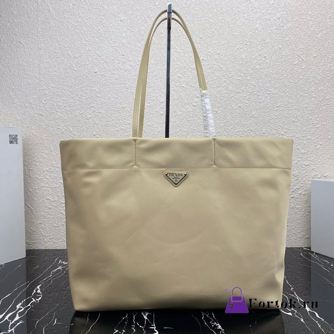 PRADA Re-Nylon and Saffiano leather tote bag Desert Beige 1BG107 40cm - 1