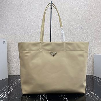 PRADA Re-Nylon and Saffiano leather tote bag Desert Beige 1BG107 40cm