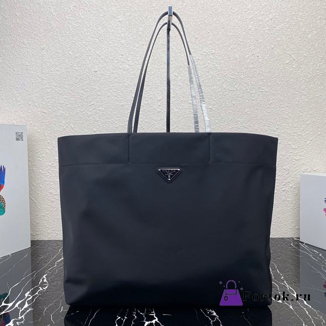 PRADA Re-Nylon and Saffiano leather tote bag Black 1BG107 40cm - 1