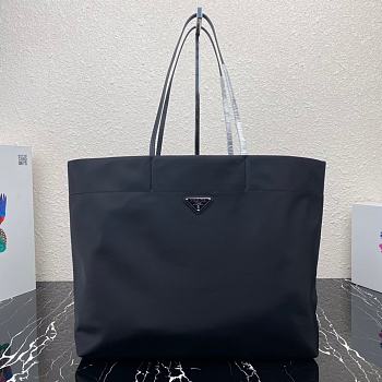 PRADA Re-Nylon and Saffiano leather tote bag Black 1BG107 40cm