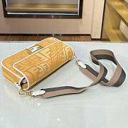 FENDI BAGUETTE Embroidered Yellow canvas bag 8BR600 28cm - 5