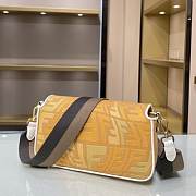 FENDI BAGUETTE Embroidered Yellow canvas bag 8BR600 28cm - 4