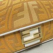 FENDI BAGUETTE Embroidered Yellow canvas bag 8BR600 28cm - 2