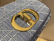 Small DIOR CARO BAG Denim Blue Cannage Embroidery CD Buckle M9241U - 5