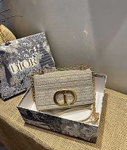 Small DIOR CARO BAG Multicolor Canvas Embroidery CD Buckle M9241U - 1