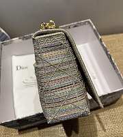 Small DIOR CARO BAG Multicolor Canvas Embroidery CD Buckle M9241U - 5