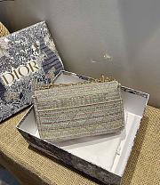 Small DIOR CARO BAG Multicolor Canvas Embroidery CD Buckle M9241U - 2