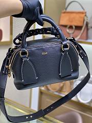 CHLOE Small DARIA BAG in grained & shiny calfskin Black CHC20US - 6