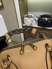 CHLOE Small DARIA BAG in grained & shiny calfskin Cement Brown CHC20US 22x9x18CM  - 5