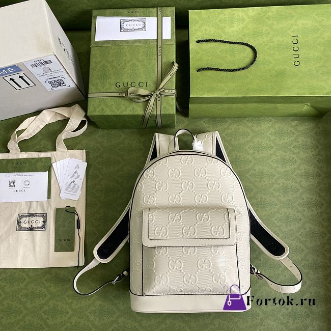 GUCCI GG embossed backpack White leather 658579  - 1