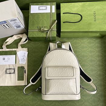 GUCCI GG embossed backpack White leather 658579 