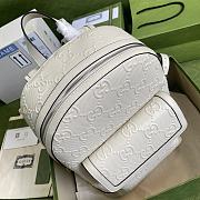 GUCCI GG embossed backpack White leather 658579  - 3