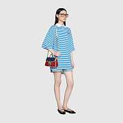GUCCI Marmont mini bag Online Exclusive Blue and red diagonal matelassé leather 583571  - 3