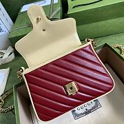 GUCCI Marmont mini bag Online Exclusive Blue and red diagonal matelassé leather 583571  - 5