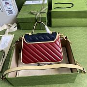 GUCCI Marmont mini bag Online Exclusive Blue and red diagonal matelassé leather 583571  - 6