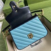 GUCCI GG Marmont mini bag Online Exclusive Pastel blue and butter diagonal matelassé leather 583571 - 5