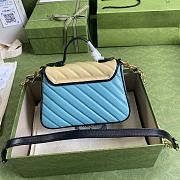 GUCCI GG Marmont mini bag Online Exclusive Pastel blue and butter diagonal matelassé leather 583571 - 2