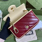 GUCCI GG Marmont super mini bag Online Exclusive Blue and red diagonal matelassé leather 574969  - 5