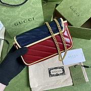 GUCCI GG Marmont super mini bag Online Exclusive Blue and red diagonal matelassé leather 574969  - 3