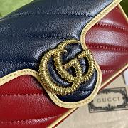 GUCCI GG Marmont super mini bag Online Exclusive Blue and red diagonal matelassé leather 574969  - 2