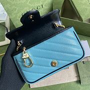 GUCCI GG Marmont super mini bag Online Exclusive Pastel blue and butter diagonal matelassé leather 574969 - 3