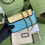 GUCCI GG Marmont super mini bag Online Exclusive Pastel blue and butter diagonal matelassé leather 574969 - 2