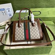 GUCCI Jackie 1961 medium tote bag Beige and Ebony GG Supreme canvas 649016 30cm - 4