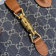 GUCCI Jackie 1961 medium tote bag Dark Blue and Ivory eco washed organic GG jacquard denim 649016 30cm - 6