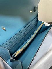 HERMES Constance Long Wallet Leather Epsom Blue E7098875 20cm - 4