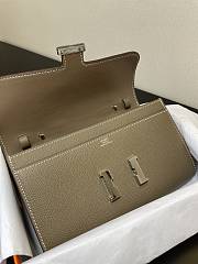 HERMES Constance Long Wallet Leather Epsom elephant gray E7098875 20cm - 2