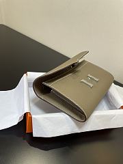 HERMES Constance Long Wallet Leather Epsom elephant gray E7098875 20cm - 6