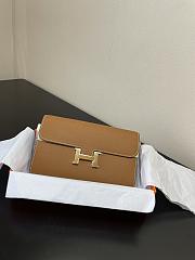 HERMES Constance Long Wallet Leather Epsom Gold Brown E7098875 20cm - 5