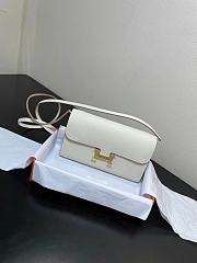 HERMES Constance Long Wallet Leather Epsom White E7098875 20cm - 6