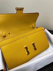 HERMES Constance Long Wallet Leather Epsom Yellow E7098875 20cm - 2