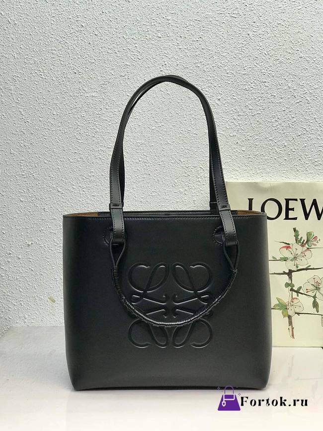 LOEWE Anagram Tote in classic calfskin Black 10933 30cm  - 1
