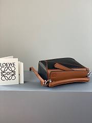 LOEWE Mini Puzzle bag in classic calfskin Black and Tan 32230U  - 5