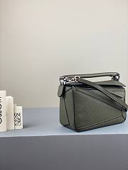 LOEWE Mini Puzzle bag in classic calfskin Khaki Green 32230U  - 5