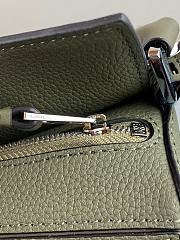 LOEWE Mini Puzzle bag in classic calfskin Khaki Green 32230U  - 2