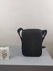 LOEWE XS Military Crossbody  in soft grained calfskin Black 22-14-9cm  - 4